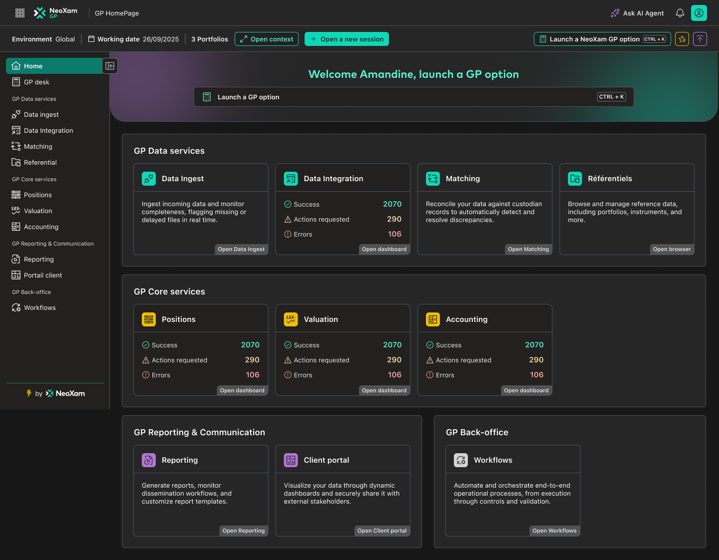 GP HomePage - Dark mode